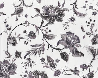 Fat quarter Kirstie E Liberty print, monochrome floral black and white Liberty of London tana lawn