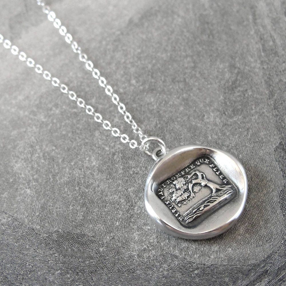 Better Bend Than Break Wax Seal Necklace Aesop fable Oak and