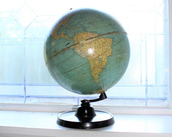 Cram's Terrestrial Globe 9" No. 90 Vintage 1940s