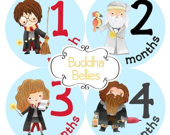Harry Potter Baby Monthly Stickers - Hogwarts Baby Stickers - Milestone Stickers - Baby Monthly Stickers - Baby Decals - Baby Photo Stickers