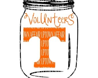 Tennessee Volunteers Mason Jar Multi-Layer SVG Digital Cut File