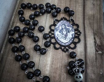 Rosary chaplet cameo Tim Burton Wedding Corpse Bride of Strange ♰ & Mr Jack ♰