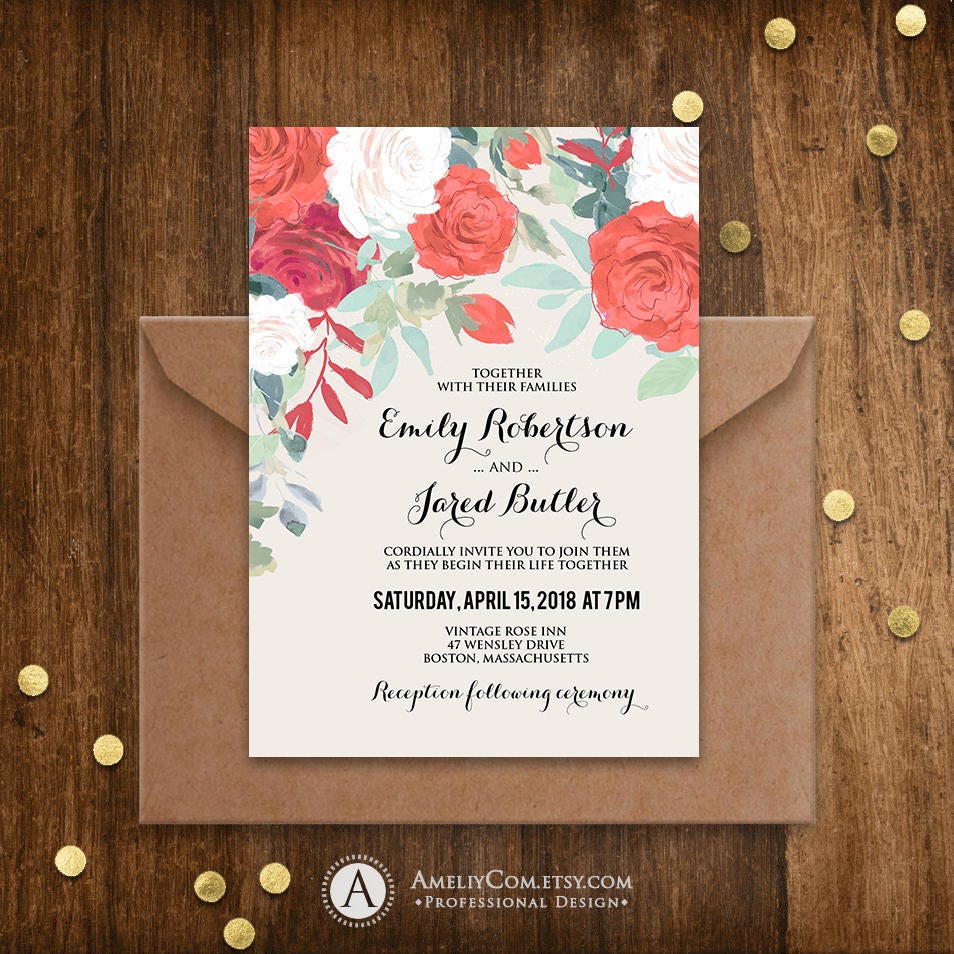 Garden Wedding Invitation Outdoor Wedding Invitation DOWNLOAD