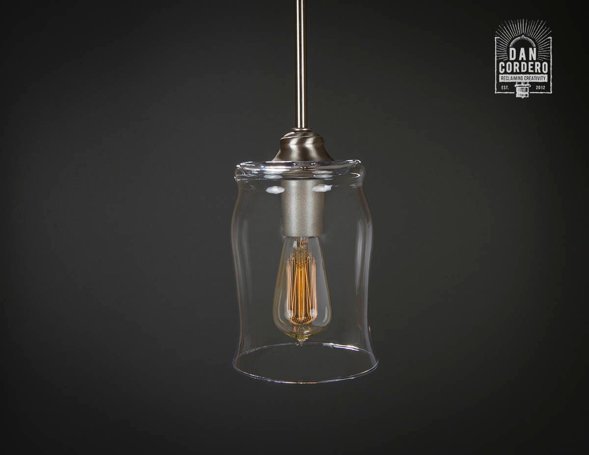 Pendant Light Fixture Edison Bulb Brushed Nickel Pendant