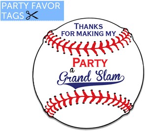 baseball tags favor thank printable birthday favors stickers printables gift baby instant shower editable