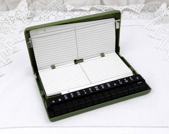 Vintage Mid Century Telephone Dial Pop Up Unused Address Book, Green and Black Eagle TY-209 Phone Number Book, 1960s, 1970s, Office, Desk