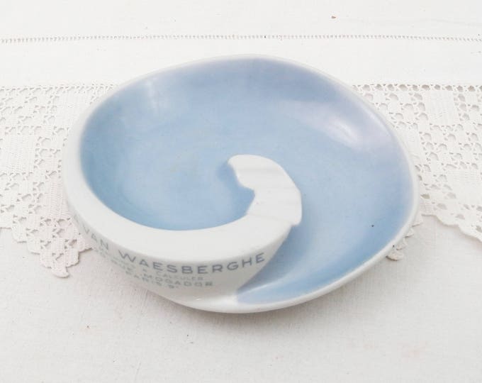 Vintage Mid Century Modern Ceramic Publicity Ashtray for Calculating Machine Shop in Paris Made by Altenkunstadt Bavaria, 1950 s Tobaccina