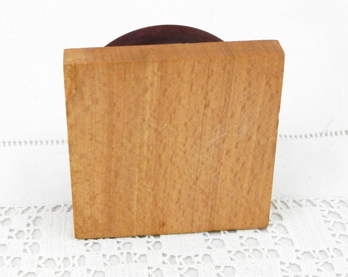 Small Vintage Bakelite Bowl / Dish on Wooden Base, Art Deco 1930s French Trinket Dish, Paint Brush Water Dish, Beading Bowl