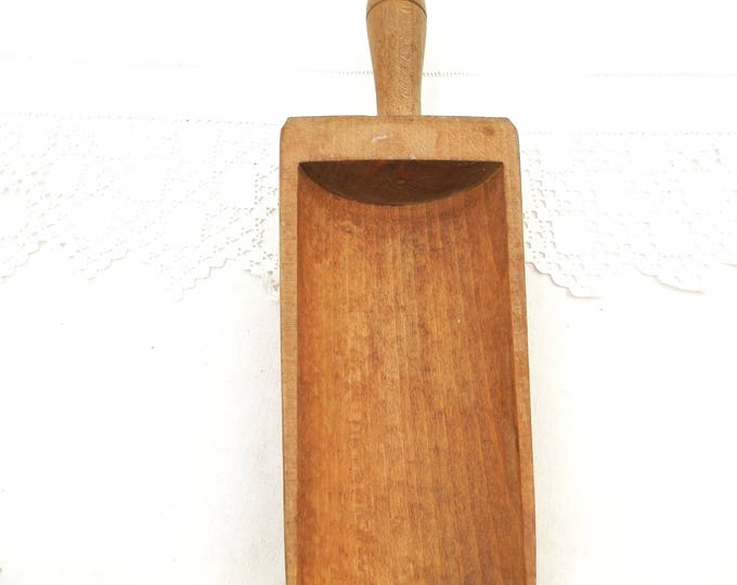 Large Antique Wooden Baker's Flour Scoop, French Farmhouse Kitchen Decor, Retro Cottage Kichenalia, Grain Scoop, Vintage Kitchen Utensil