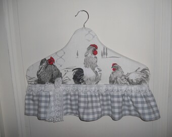 cover hanger style country chic gingham lace old hens