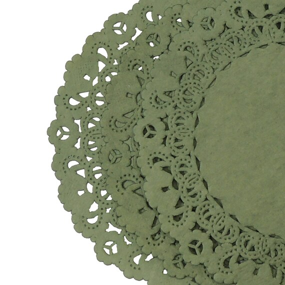 OLIVE GREEN Paper Doilies 4 5 6 8