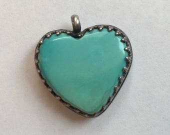 vintage turquoise and sterling pendant