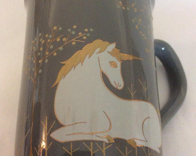 Otagiri Unicorn Coffee MUG Gray Cup, Japan, Gift For Her, Gift For Girl, Gift For Christmas