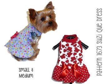 Suzi Que Dog Dress Pattern 1673 * Small & Medium * Dog Clothes Patterns * Pet Clothes Patterns * Dog Clothing * Dog Apparel * Pet Clothing
