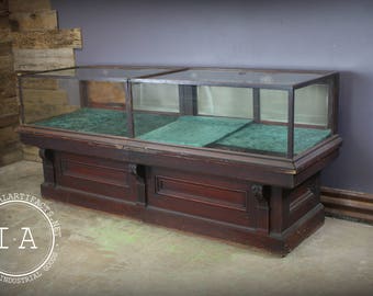 Antique Two Section 18 Drawer Display Case Mercantile Counter Cabinet Antique Two Section 18 Drawer Display Case Mercantile Counter Cabinet
