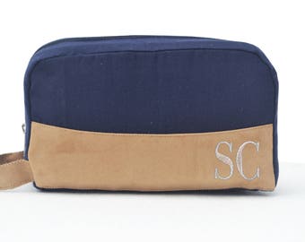 Big Sale 50% Off Groomsmen Gift Dopp Kit Bag Cotton Suede Toiletry Bag Monogram Mens Toiletry Bag Custom Dopp Kit Gift For Dad Wedding Gifts