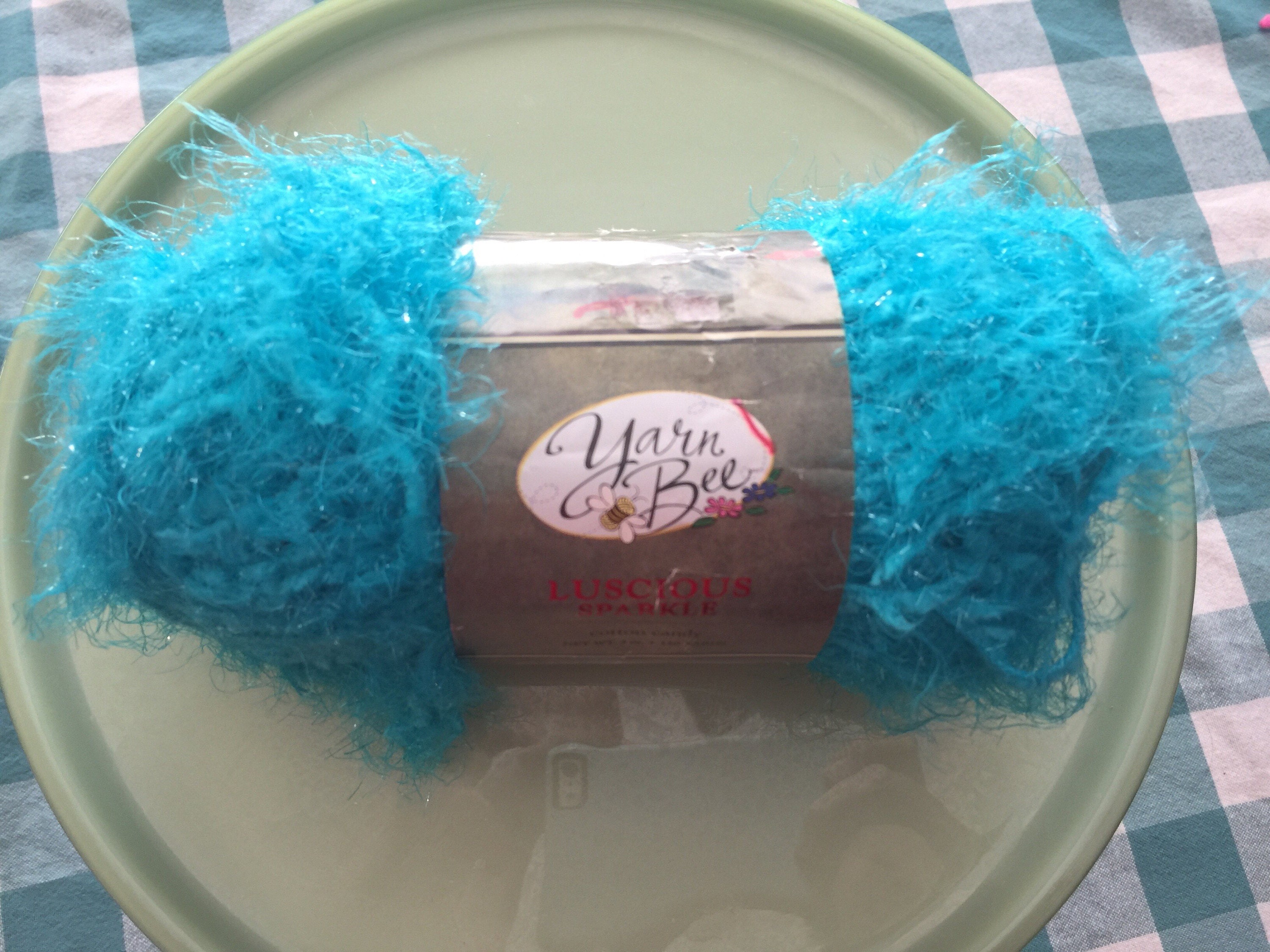 Blue Sparkle Yarn, Yarn Bee, Luscious Sparkle Yarn, Cotton Candy, Yarn Destash, Blue Yarn from