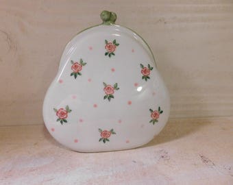 Vintage Purse Pocketbook Shaped Porcelain Bank Piggy Bank