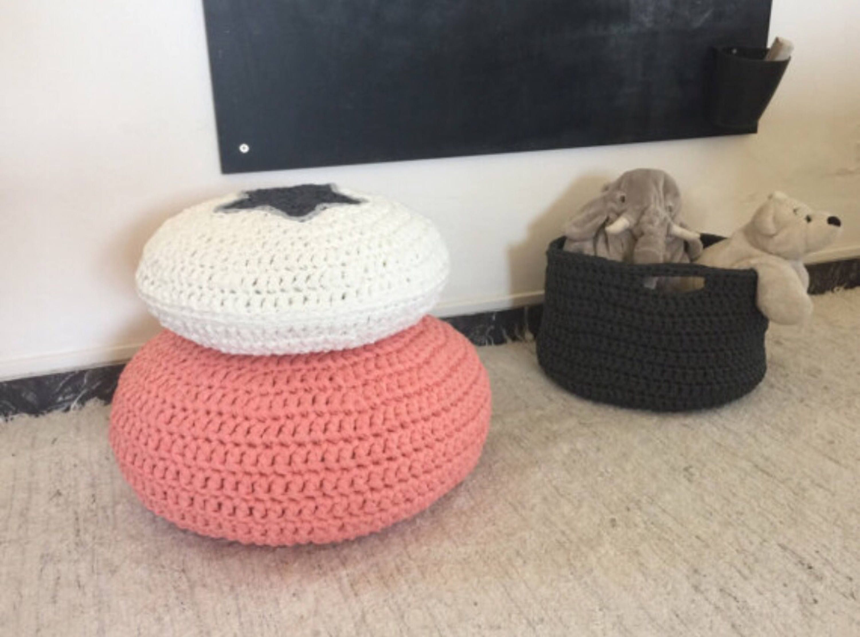 Crochet Floor Cushions-Meditation Floor Pillow-Stuffed