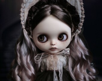 Custom Blythe Dolls For Sale by Custom Ooak Blythe Art Doll Claudia Victorian Girl with teeth