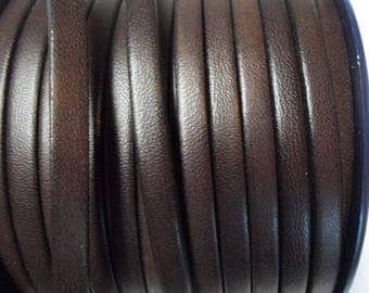Buy Now 1 Meter Dark Brown 5mm Flat leather for flat leather bracelets,