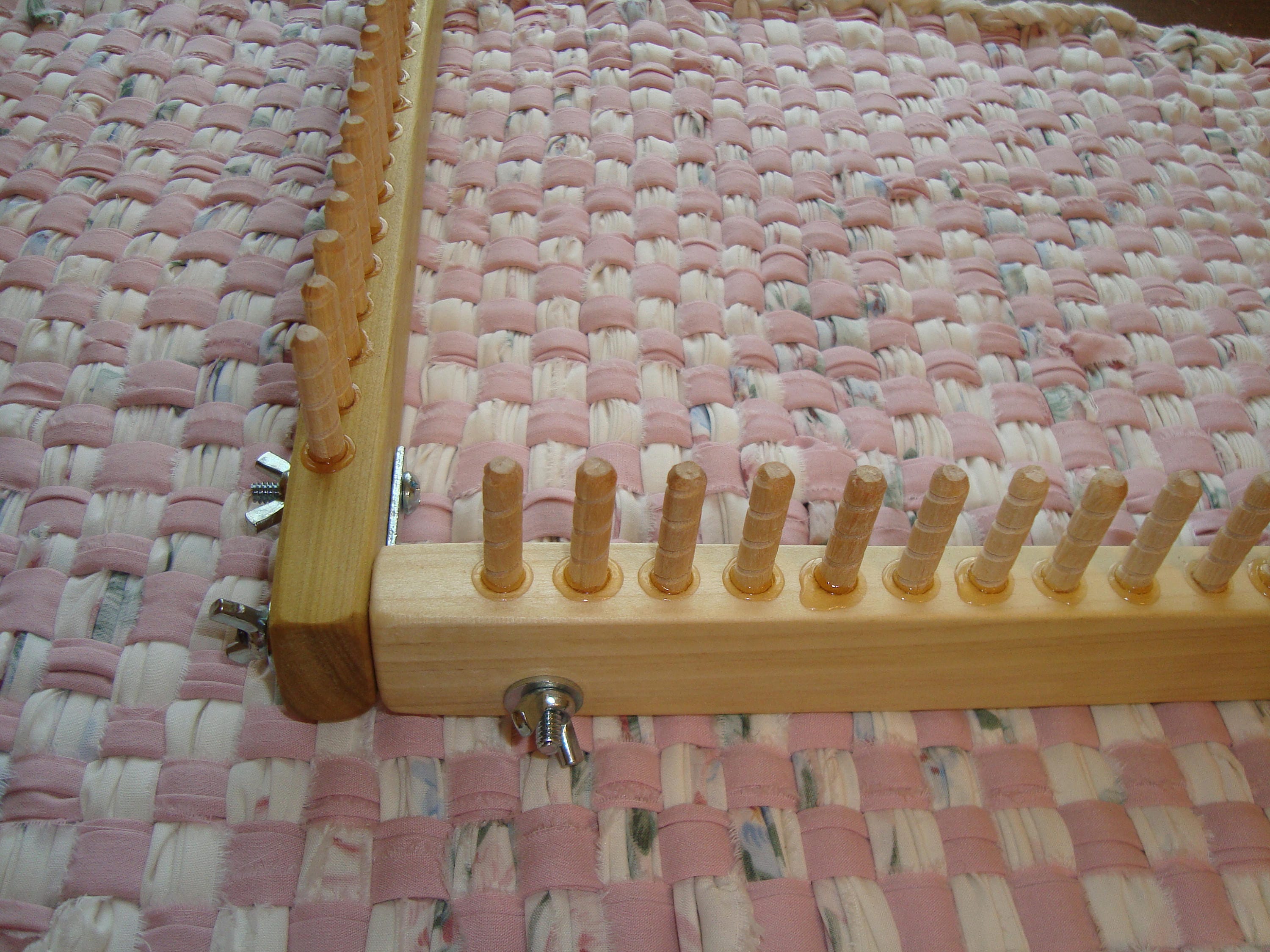 Placemat Weaving Loom Placemat Wood Pegs Rag Fabric