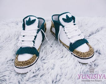 Men's slippers Crochet shoes Knitted shoes Slippers Air Jordan Crocheted slippers Women's Slippers Sneakers slippers Shoe slippers