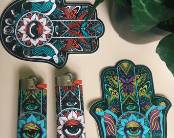 Third Eye Large Lighter + 4" Sticker Combo