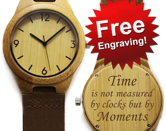 Personalized Wood Watch, Wooden Watches for Men, Watch Wood, Boyfriend Gift, Wood Watch Men, Engraved Wood Watch, Gift for Him, Watch Gift