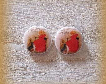 Set of 2 porcelain beads, handmade from france