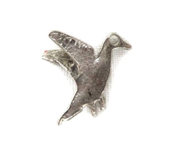 Sterling Silver Bird Charm, Vintage 3D Flying Bird Pendant, Charm Bracelet, Gift idea