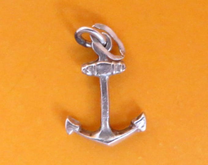 Sterling Silver Anchor Charm - Vintage Nautical Charm, Boating Pendant, Charm Bracelet, Gift Idea