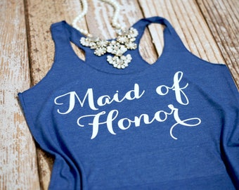 Maid of Honor Tank Top. Matron of Honor Shirt. Maid of Honor Shirt. Wedding Party Shirt. Maid of Honor tee. Bridal Party Tank.