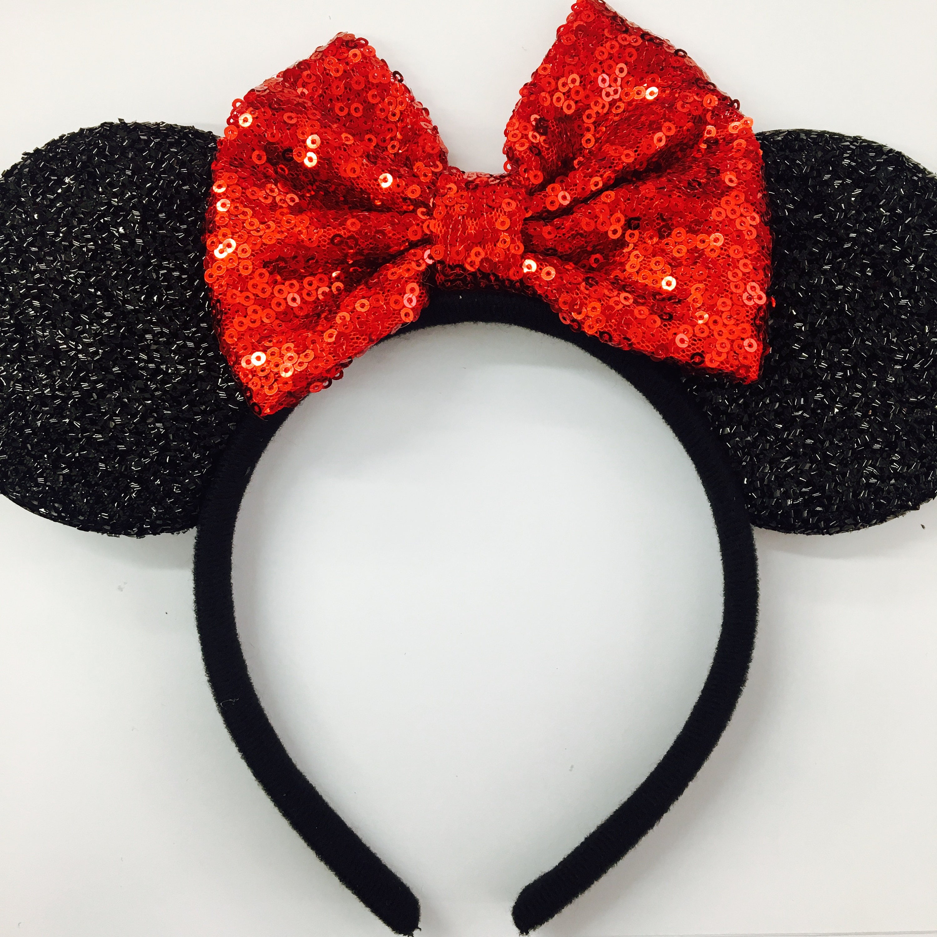 Red Disneyland Ears Minnie Mouse EarsSequin Minnie ears