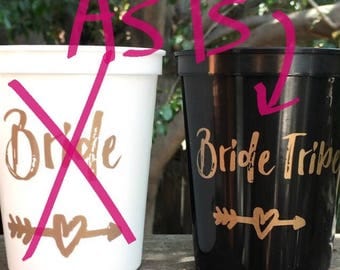 SALE- AS IS | Bachelorette | Bachelorette Party Favor | Bride Tribe Cups, Reusable Cups, Bachelorette Cups, 16 Oz Stadium Cup, Bride Tribe