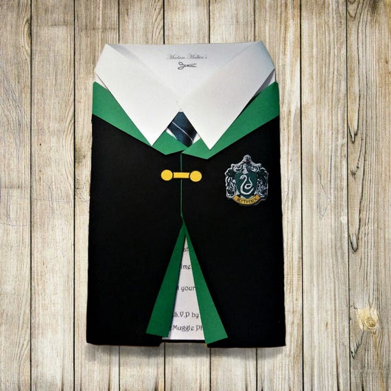 Printable Slytherin Harry Potter Card / Invitation Editable