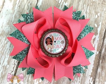 Moana Stacked Bow~ moana hairbow, ott moana bow, moana hair bow, moana inspired bow