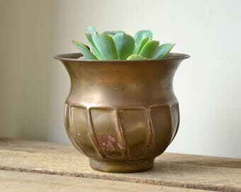 Vintage Solid Brass Planter