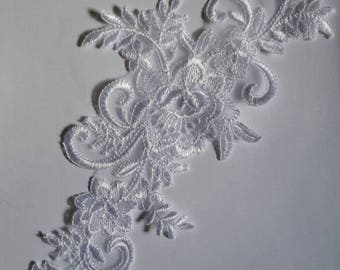 1 appliqué organza lace white scrapbooking