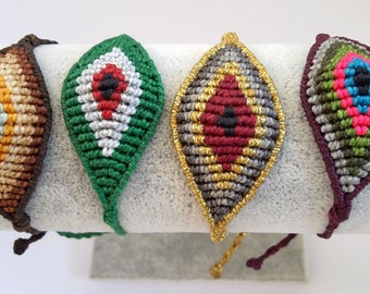 WHOLESALE, Evil Eye Macrame Bracelets, 4 Bracelets, Half Price