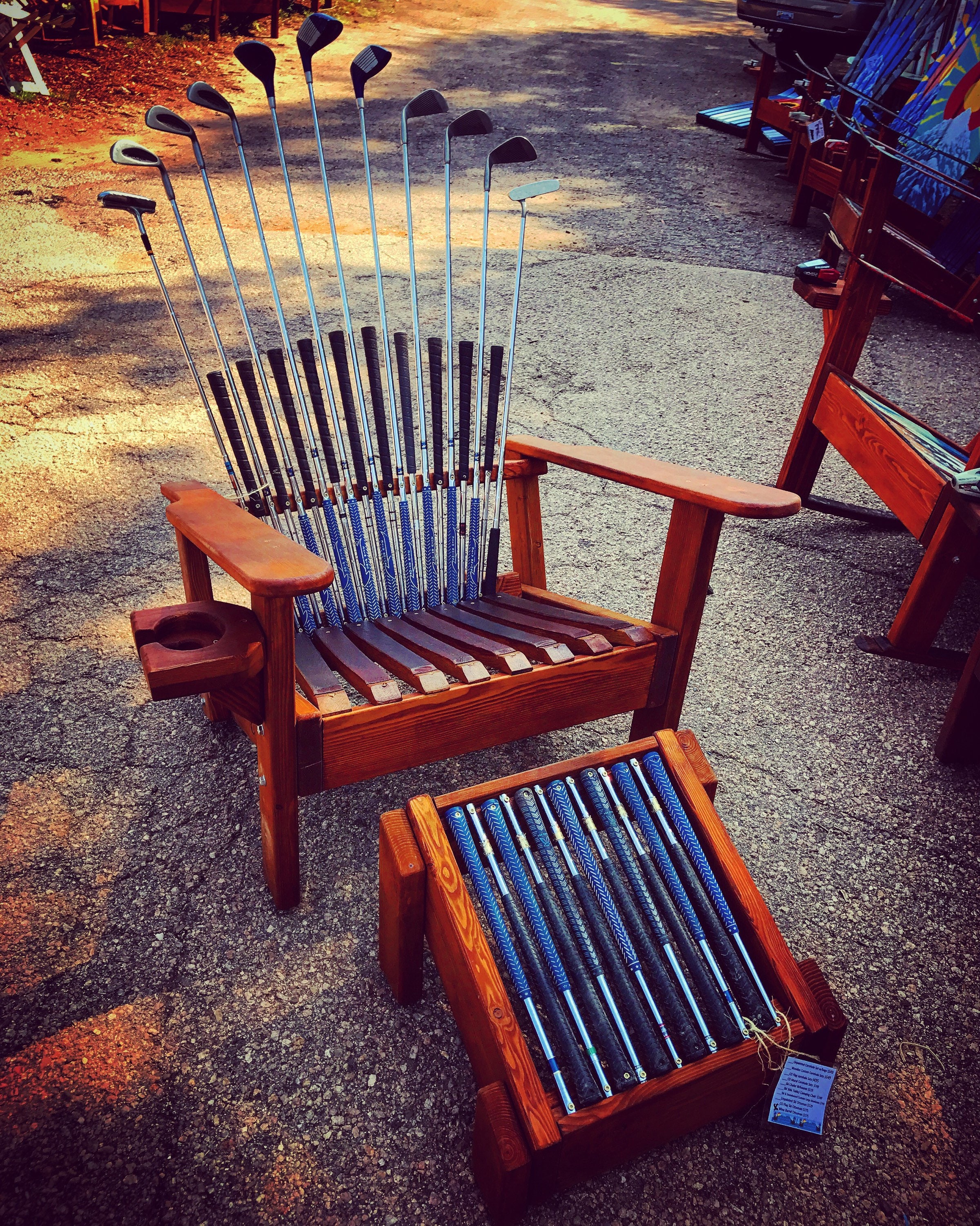 Deluxe Adirondack Golf Chair with matching ottoman