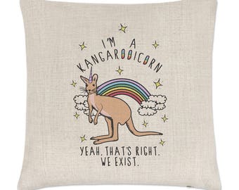 I'm A Kangarooicorn Linen Cushion Cover