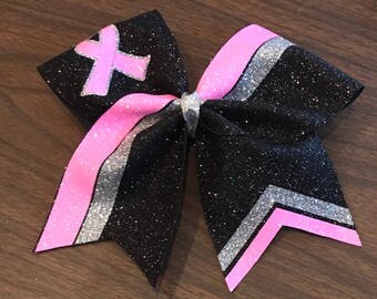 Black glitter awareness bow