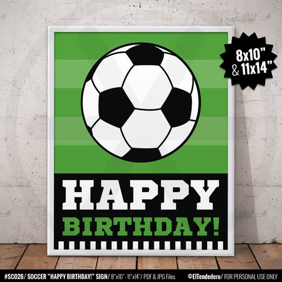 soccer happy birthday sign printable kids