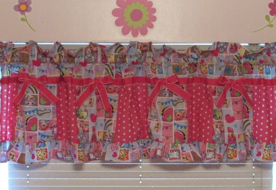 Shopkins valance,Shopkins room decor,kids Shopkins,Shopkins curtains,girls curtains,girls room decor,Fancy Shopkins valance,Shopkins