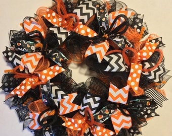 SALE Halloween wreath, wreath, Halloween wreaths, wreaths, Halloween door decor, mesh Halloween wreath, Halloween, halloween decor, ghost wr