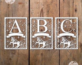unicorn alphabet etsy