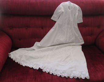 Stunningly Elegant Victorian Christening Gown Broderie Anglaise #17167