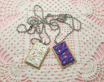 Toaster Pastry Necklace, Miniature Food Jewelry