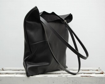 Leather tote bag,everyday bag,supple leather,soft leather,flat tote